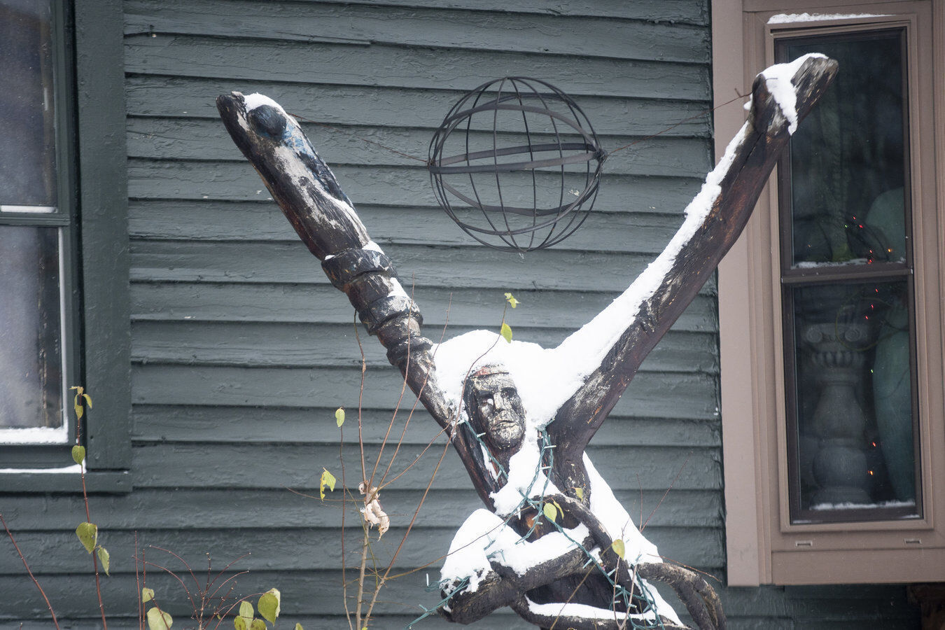 Statuesque in snow